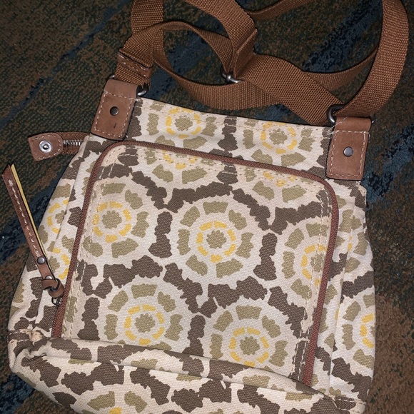 A fun and funky retro inspired canvas crossbody by Fossil - Picture 3 of 5